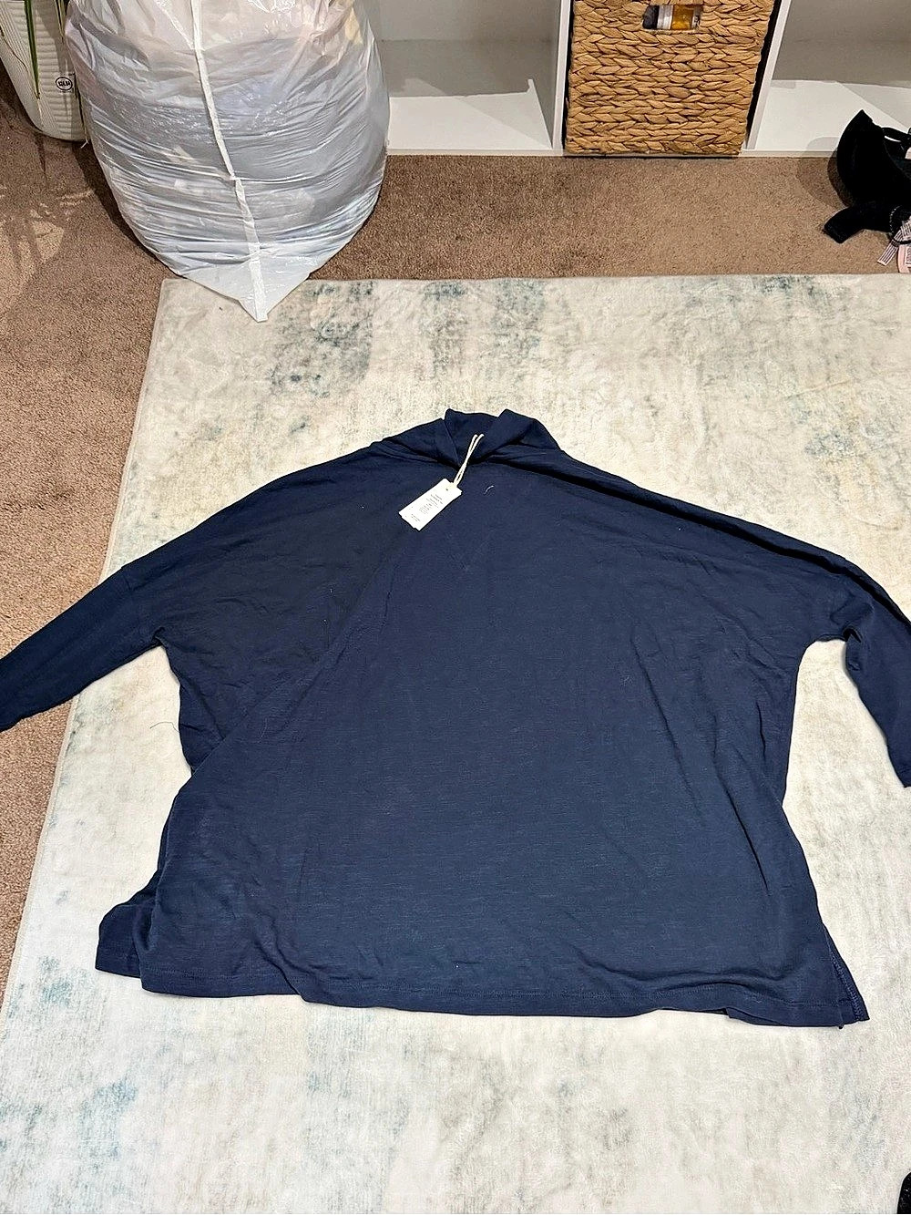 Mersea Catalina Turtleneck Tee Turtleneck Tee in Blue NWT